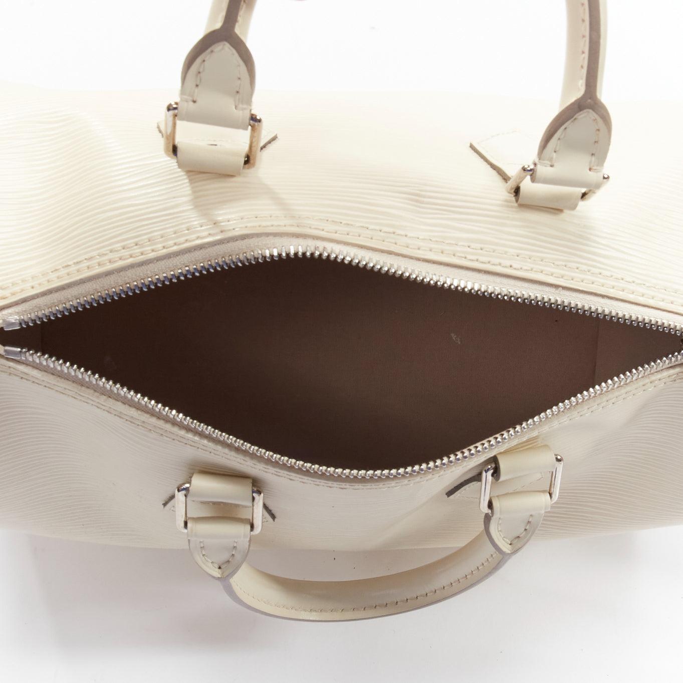 LOUIS VUITTON Speedy 25 ivory Epi leather top handle satchel bag 5