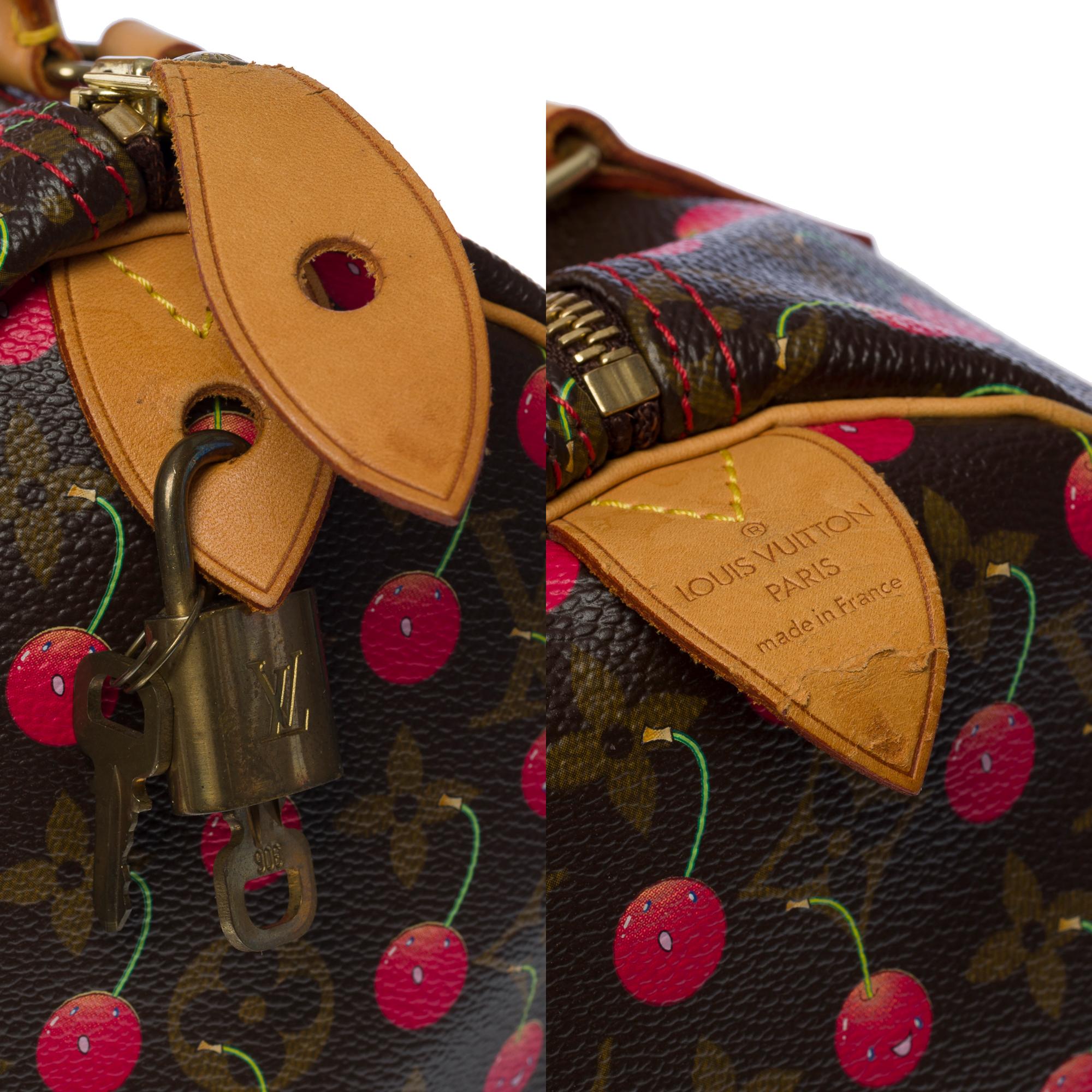 Louis Vuitton Speedy 25 Murakami limited edition handbag in brown canvas, GHW 2