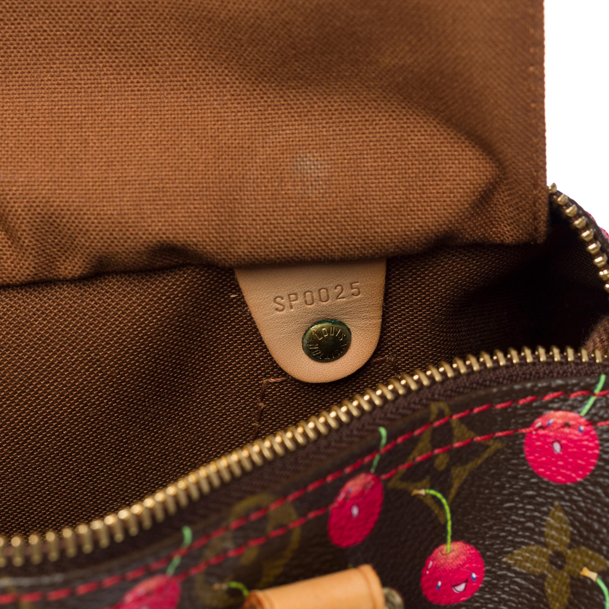 Louis Vuitton Speedy 25 Murakami limited edition handbag in brown canvas, GHW 3