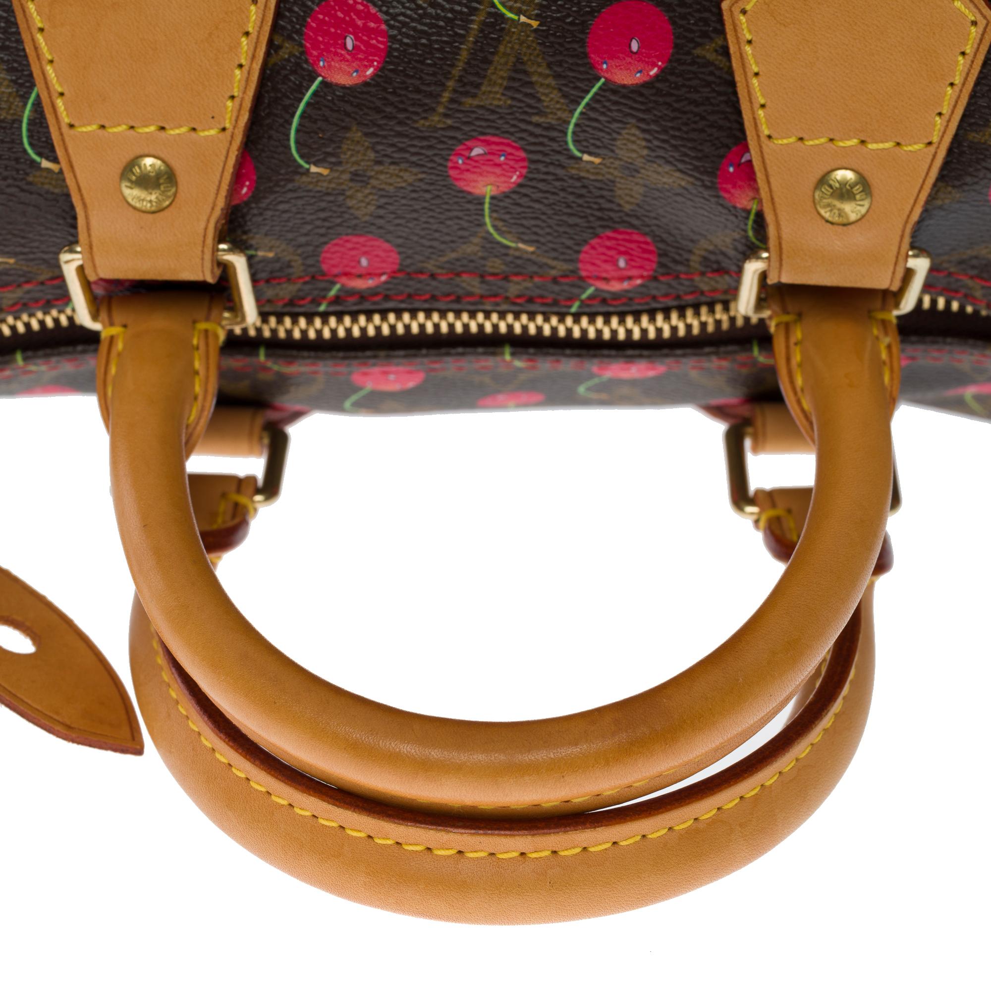 Louis Vuitton Speedy 25 Murakami limited edition handbag in brown canvas, GHW 5