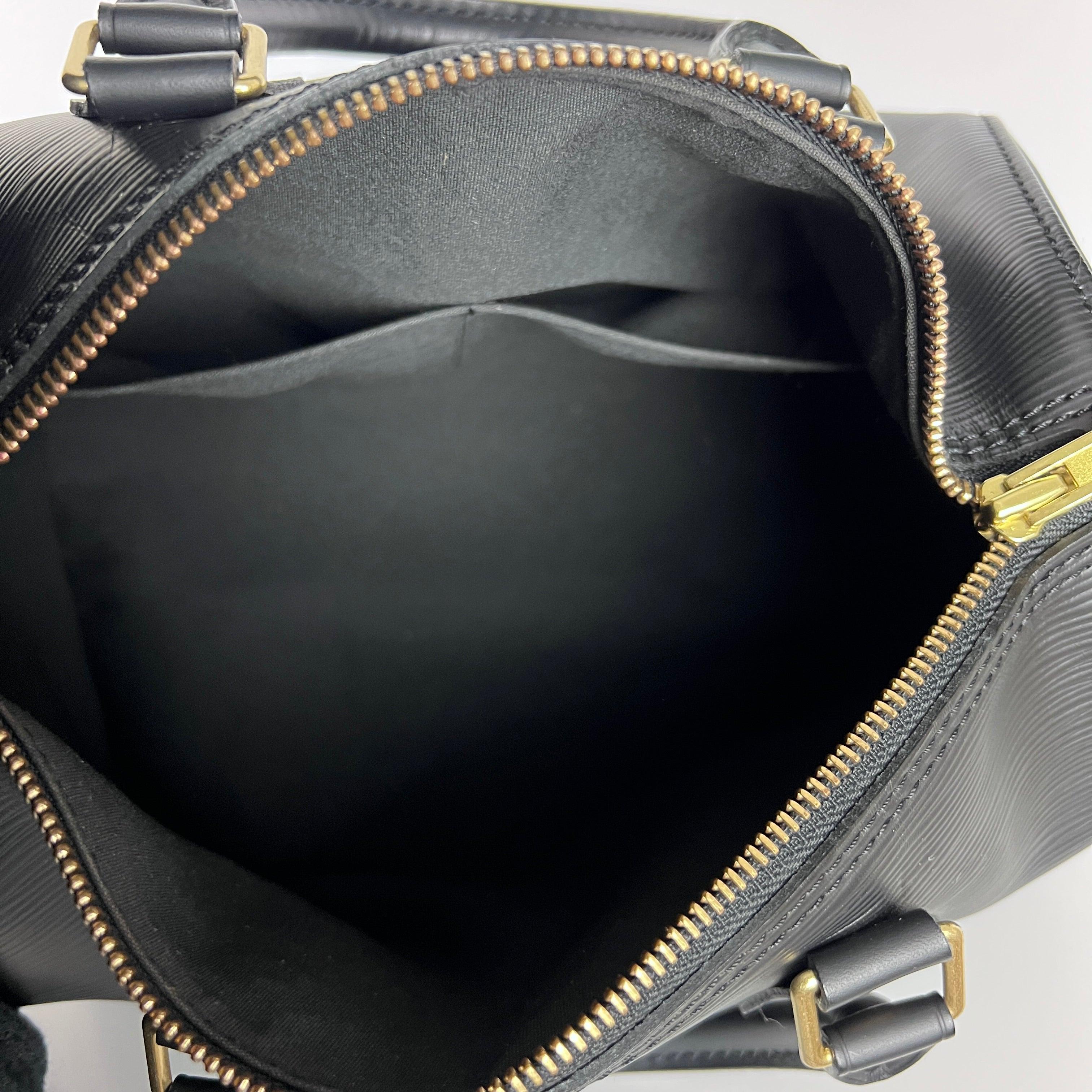 Louis Vuitton Speedy 25 Top Handle Bag Black Leather 2003 en vente 5