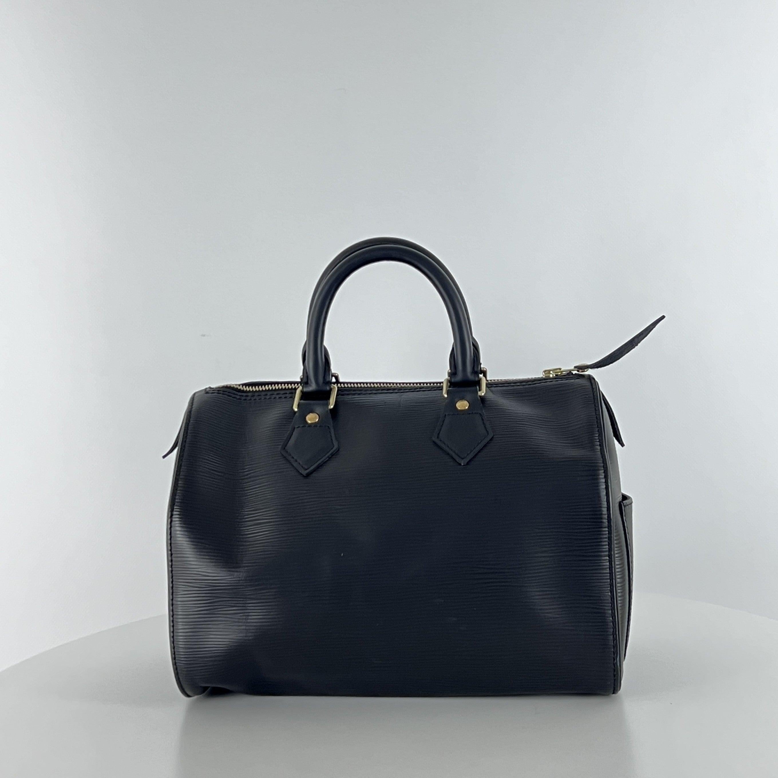 Louis Vuitton Speedy 25 Top Handle Bag Black Leather 2003 Bon état - En vente à SAINT-OUEN-SUR-SEINE, FR