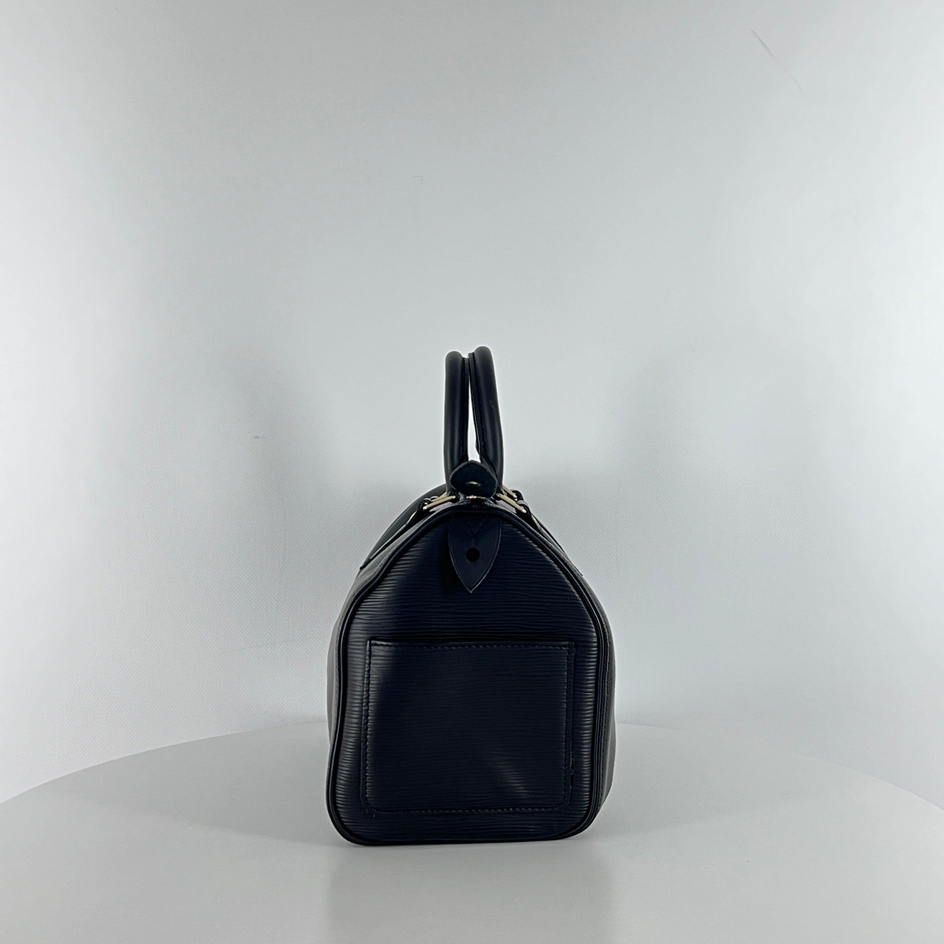 Louis Vuitton Speedy 25 Top Handle Bag Black Leather 2003 en vente 1
