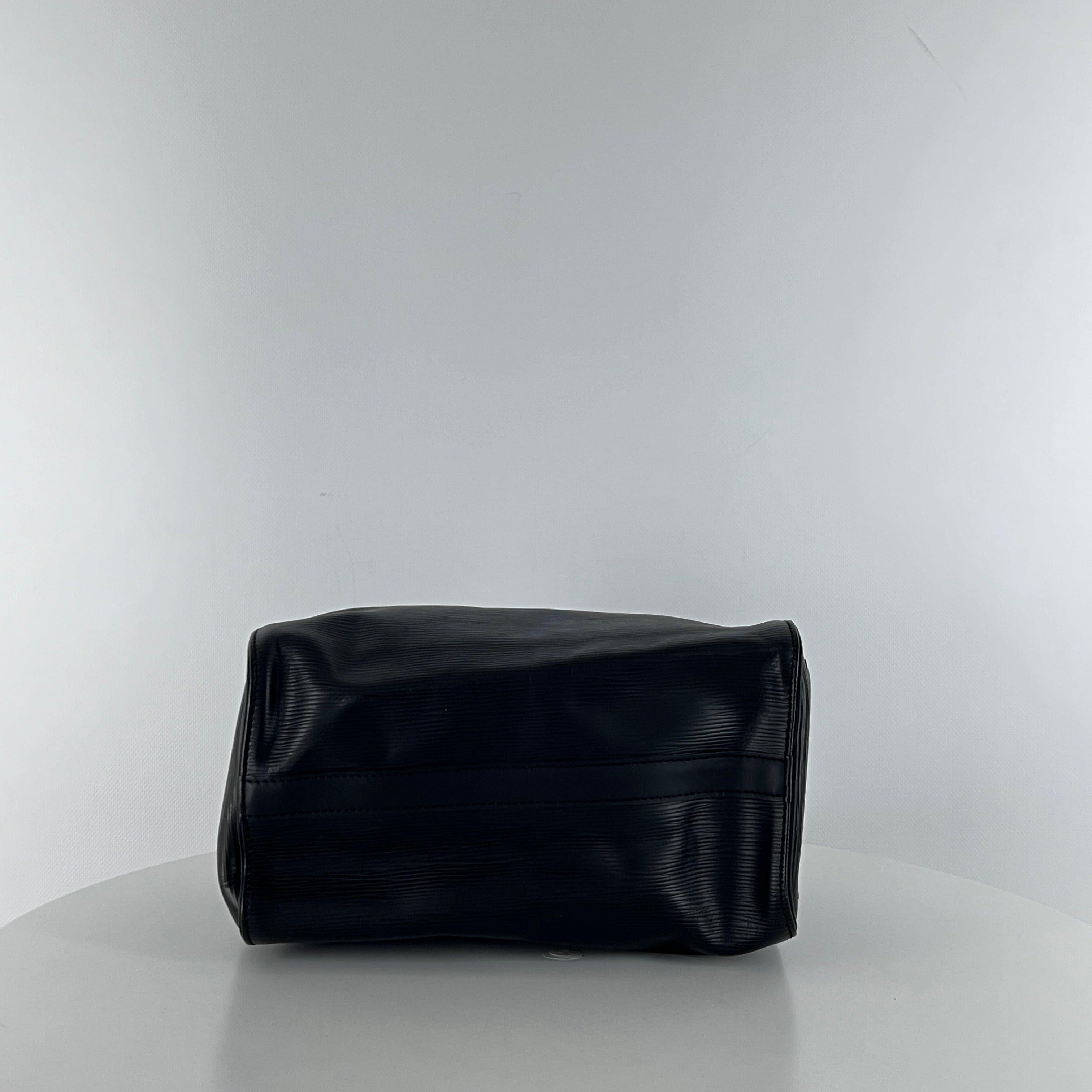 Louis Vuitton Speedy 25 Top Handle Bag Black Leather 2003 en vente 2