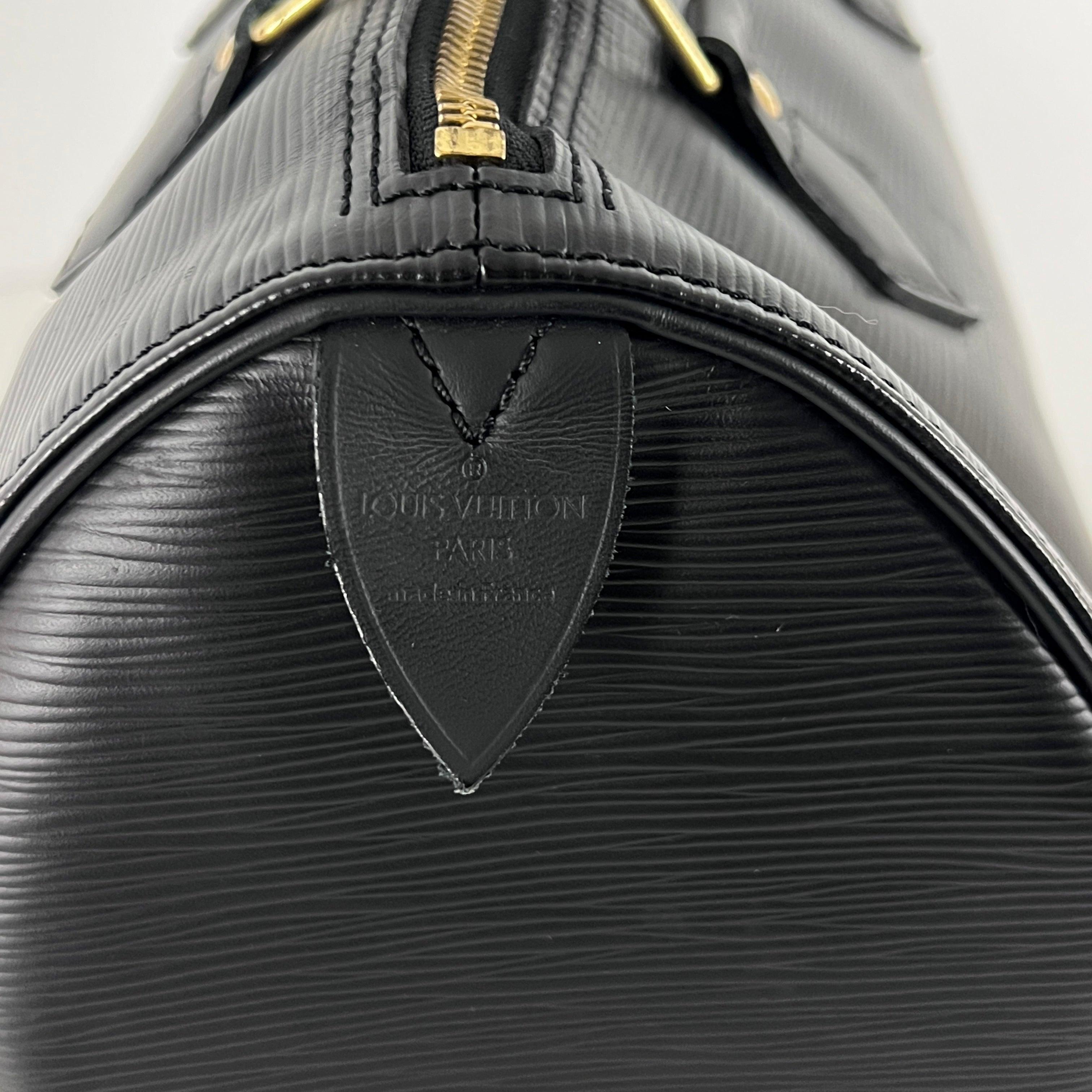 Louis Vuitton Speedy 25 Top Handle Bag Black Leather 2003 en vente 3