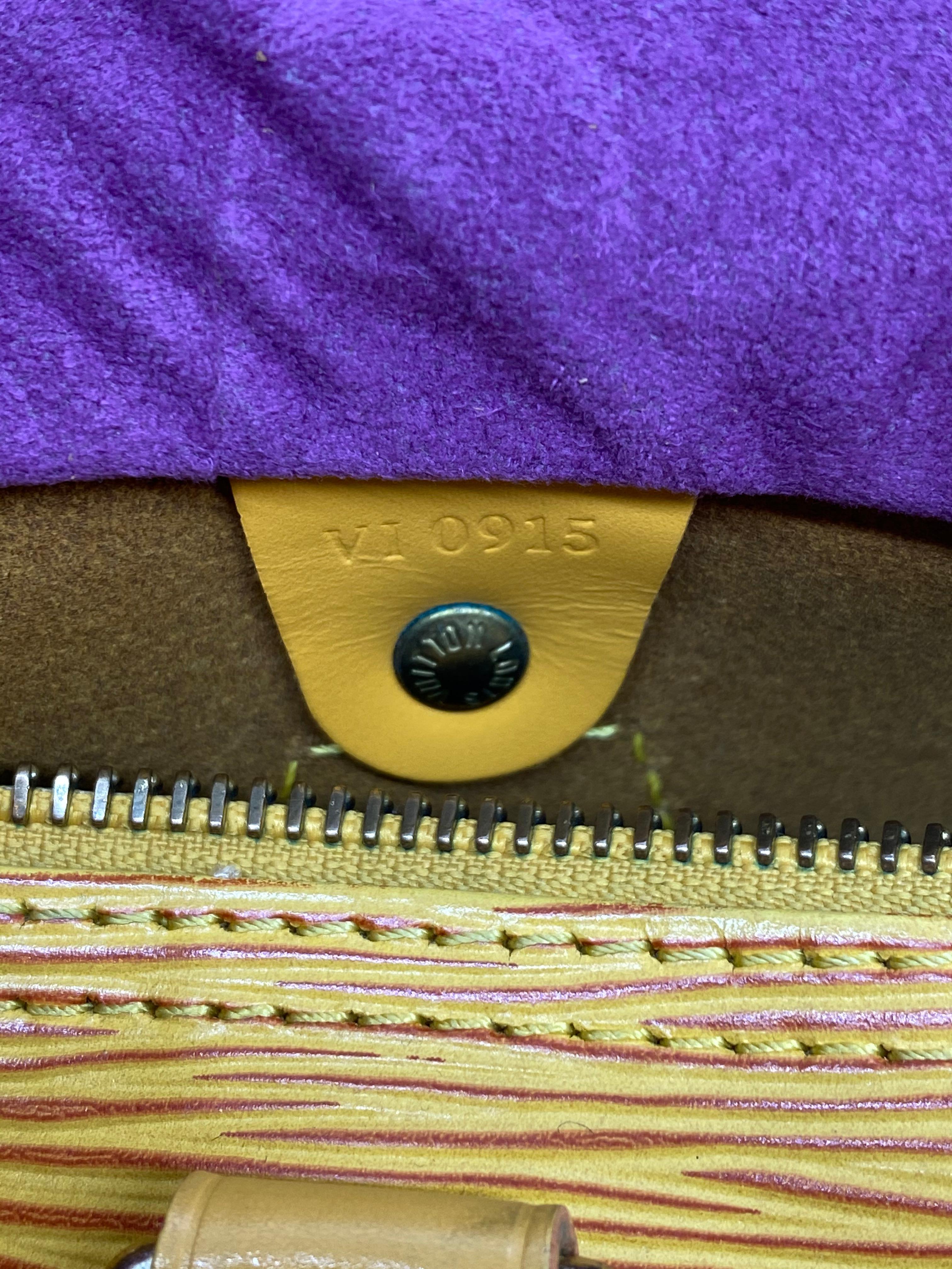 Louis Vuitton Speedy 25 Yellow EPI Leather Handbag, France 1995. 1