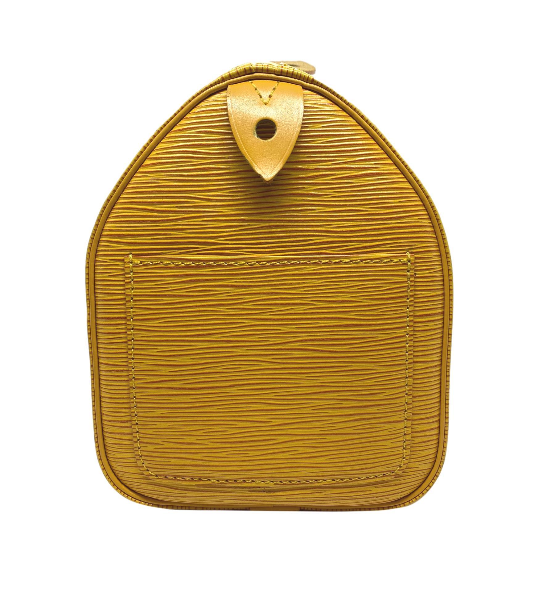 Louis Vuitton Speedy 25 Yellow EPI Leather Handbag, France 1995. 2