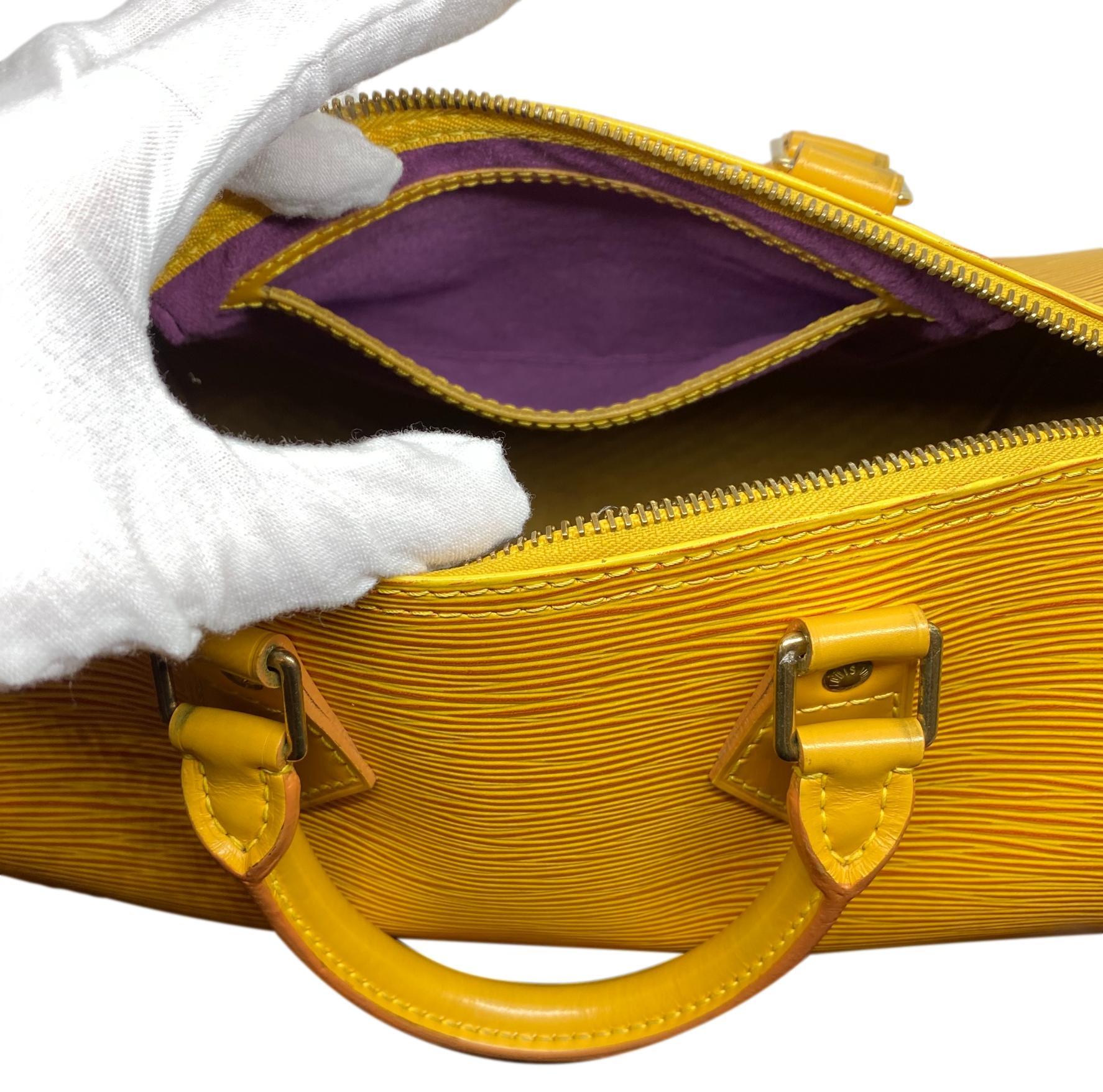 Louis Vuitton Speedy 25 Yellow EPI Leather Handbag, France 1995. 4