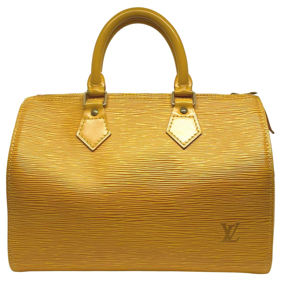 Louis Vuitton Speedy 25 Yellow EPI Leather Handbag, France 1995.