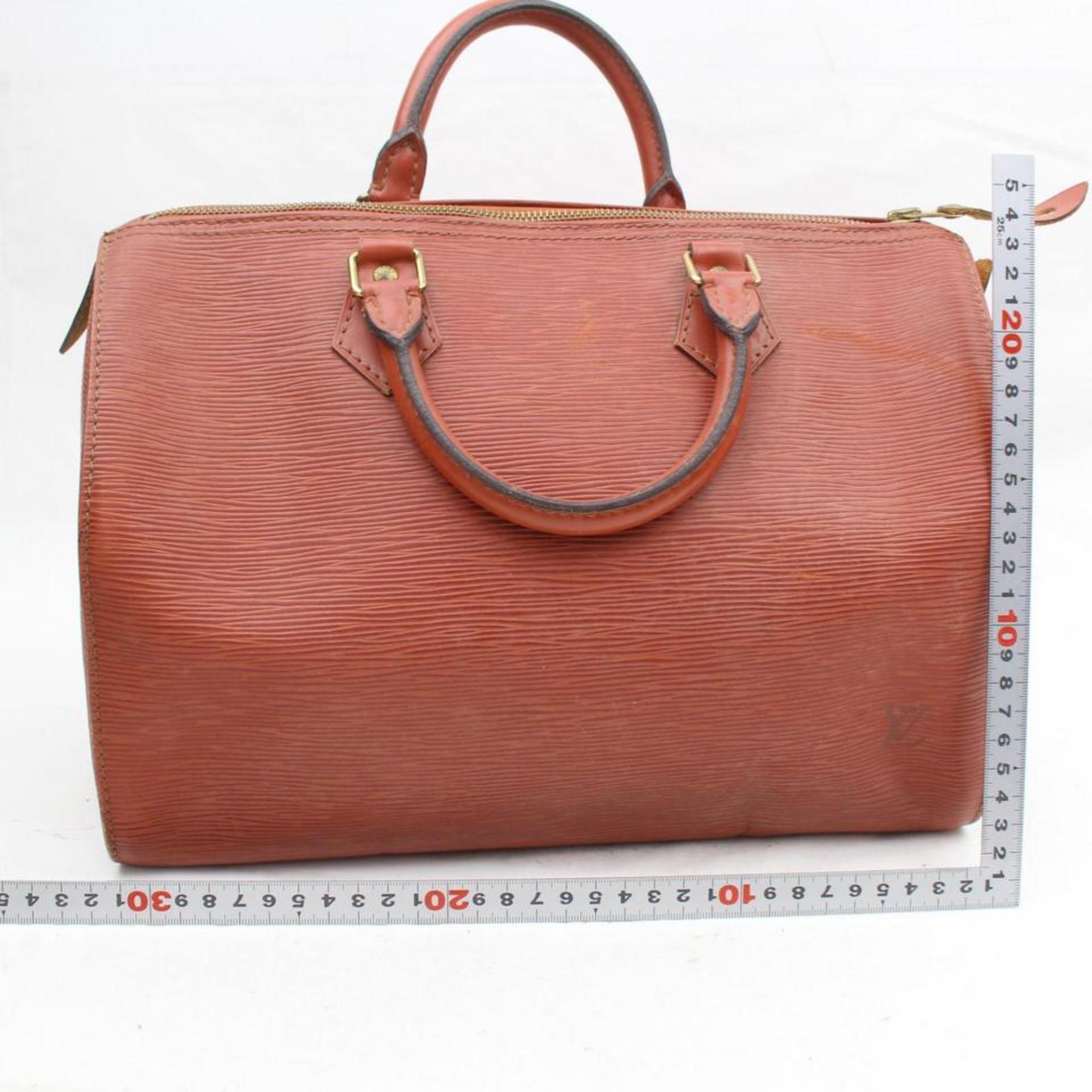 Women's Louis Vuitton Speedy 30 869787 Brown Leather Satchel For Sale