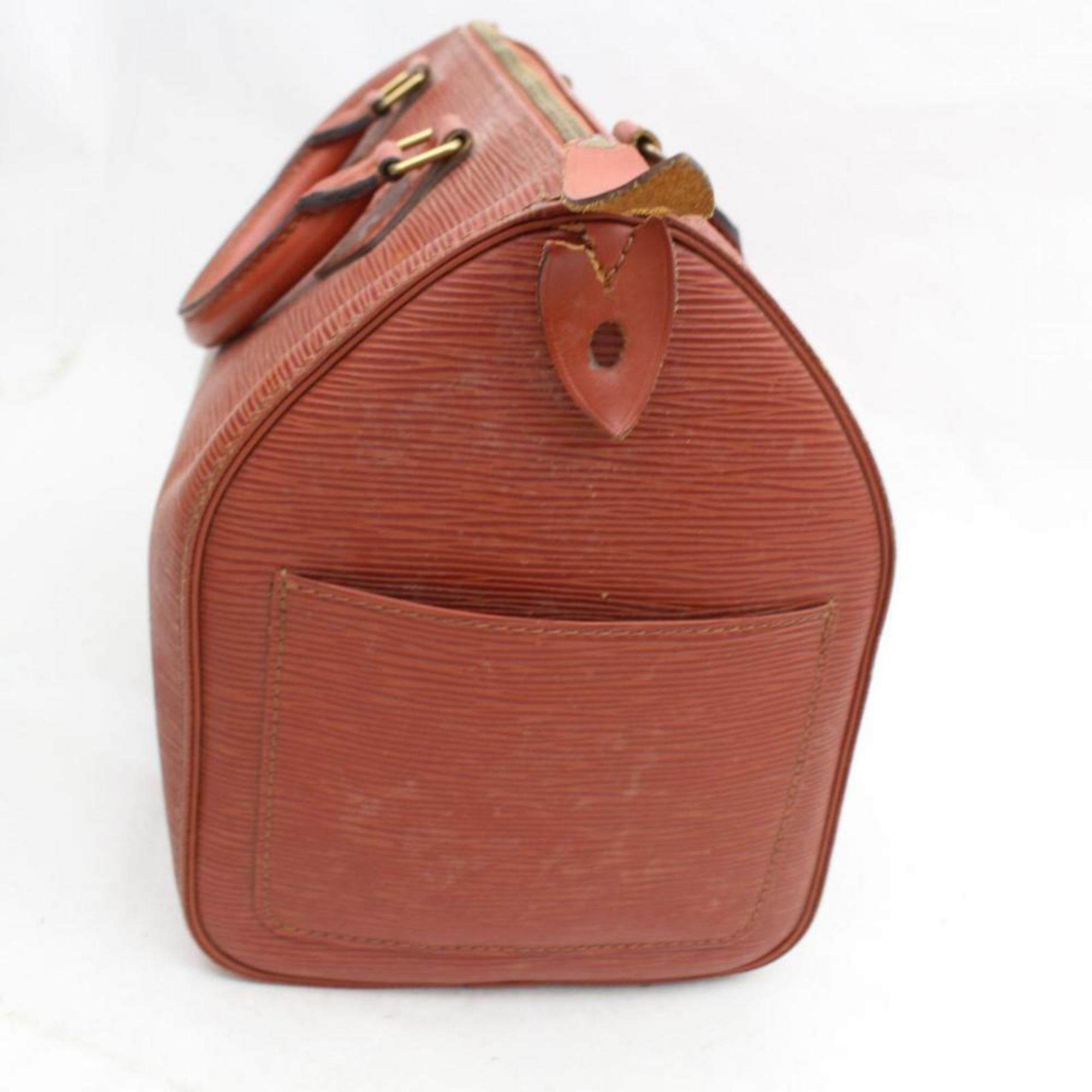 Louis Vuitton Speedy 30 869787 Brown Leather Satchel For Sale 2