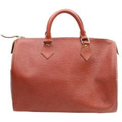 Louis Vuitton Speedy 30 869787 Brown Leather Satchel