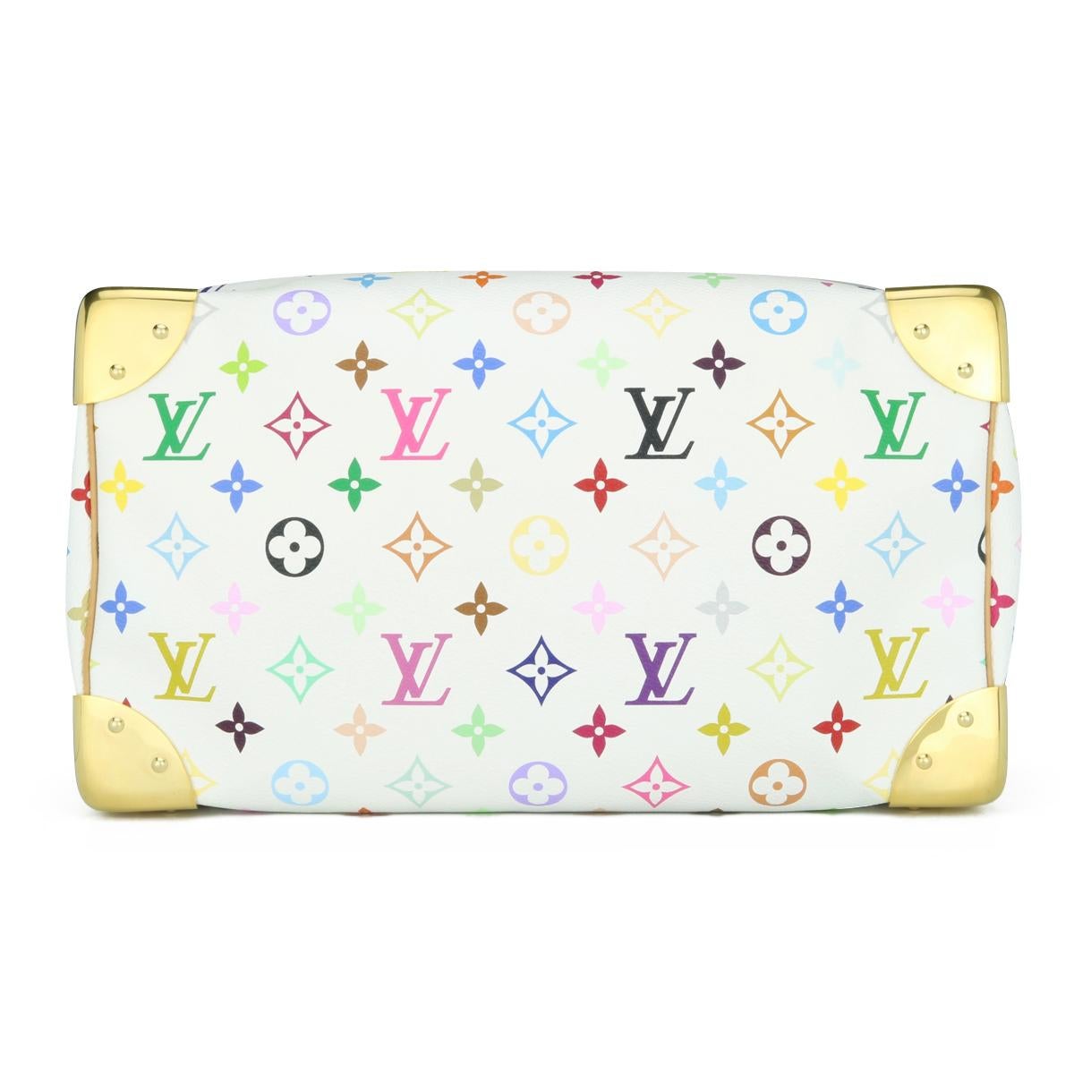 Louis Vuitton Speedy 30 Bag in White Multicolore Monogram 2014 5