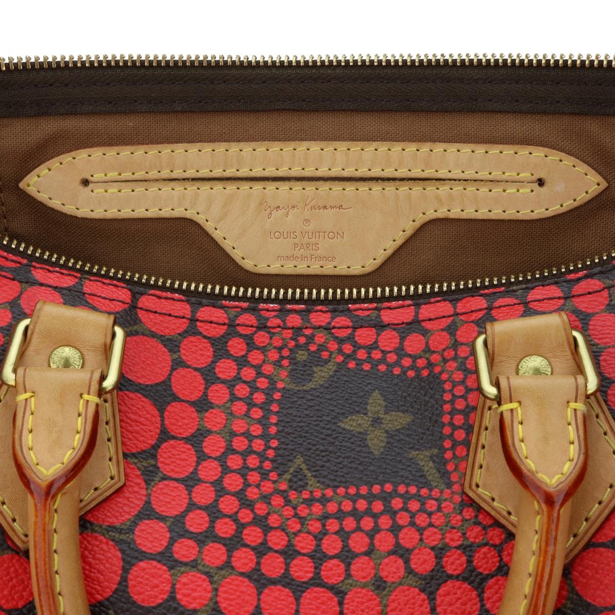 Louis Vuitton Speedy 30 Bag Yayoi Kusama Monogram in Red Limited Edition 2012 11