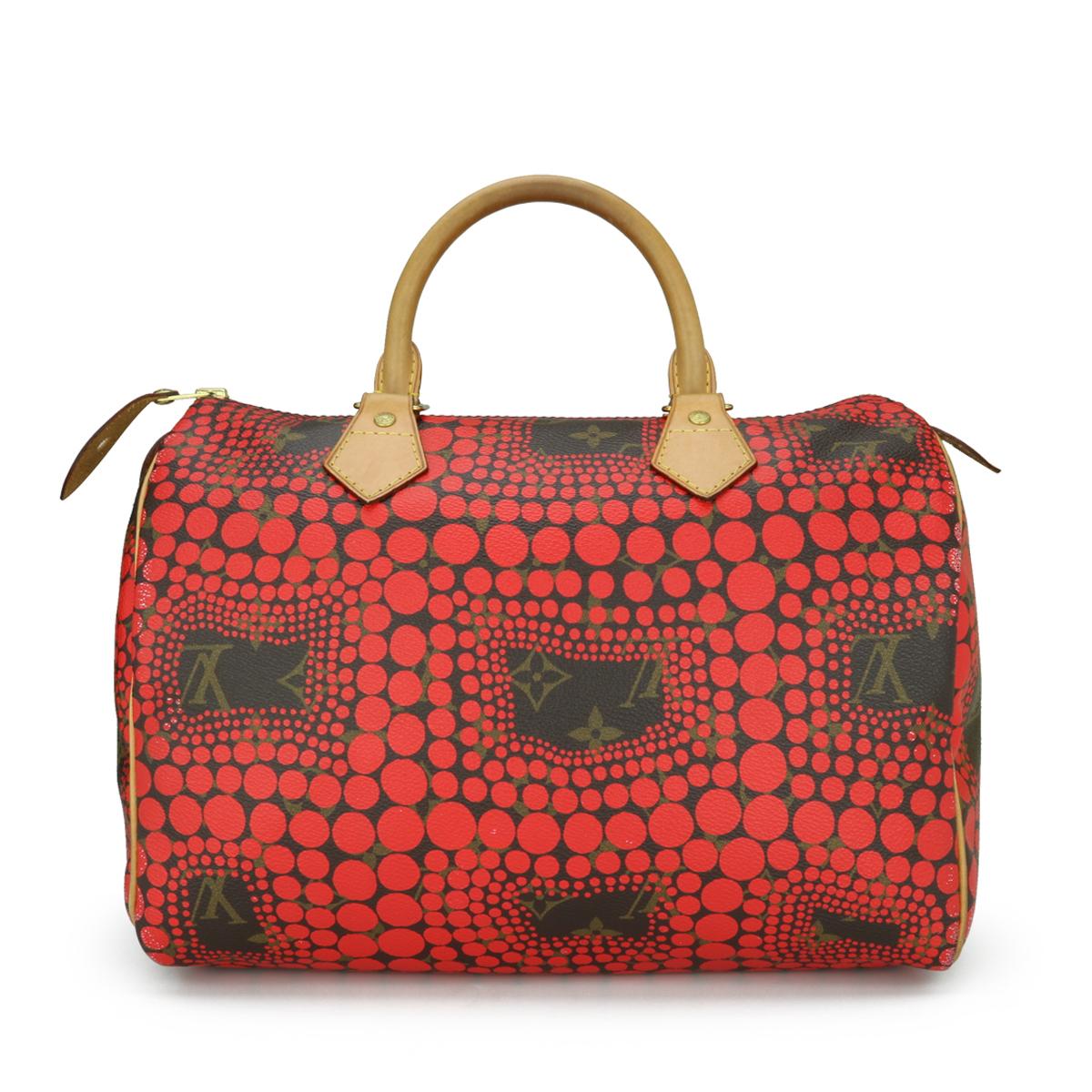 Louis Vuitton Speedy 30 Bag Yayoi Kusama Monogram Collaboration in Pumpkin Red Dots 2012 Limited Edition.

This bag is in good condition. 

This is truly a gorgeous bag made only from LV x Yayoi Kusama Collaboration Collection; it is one of the most