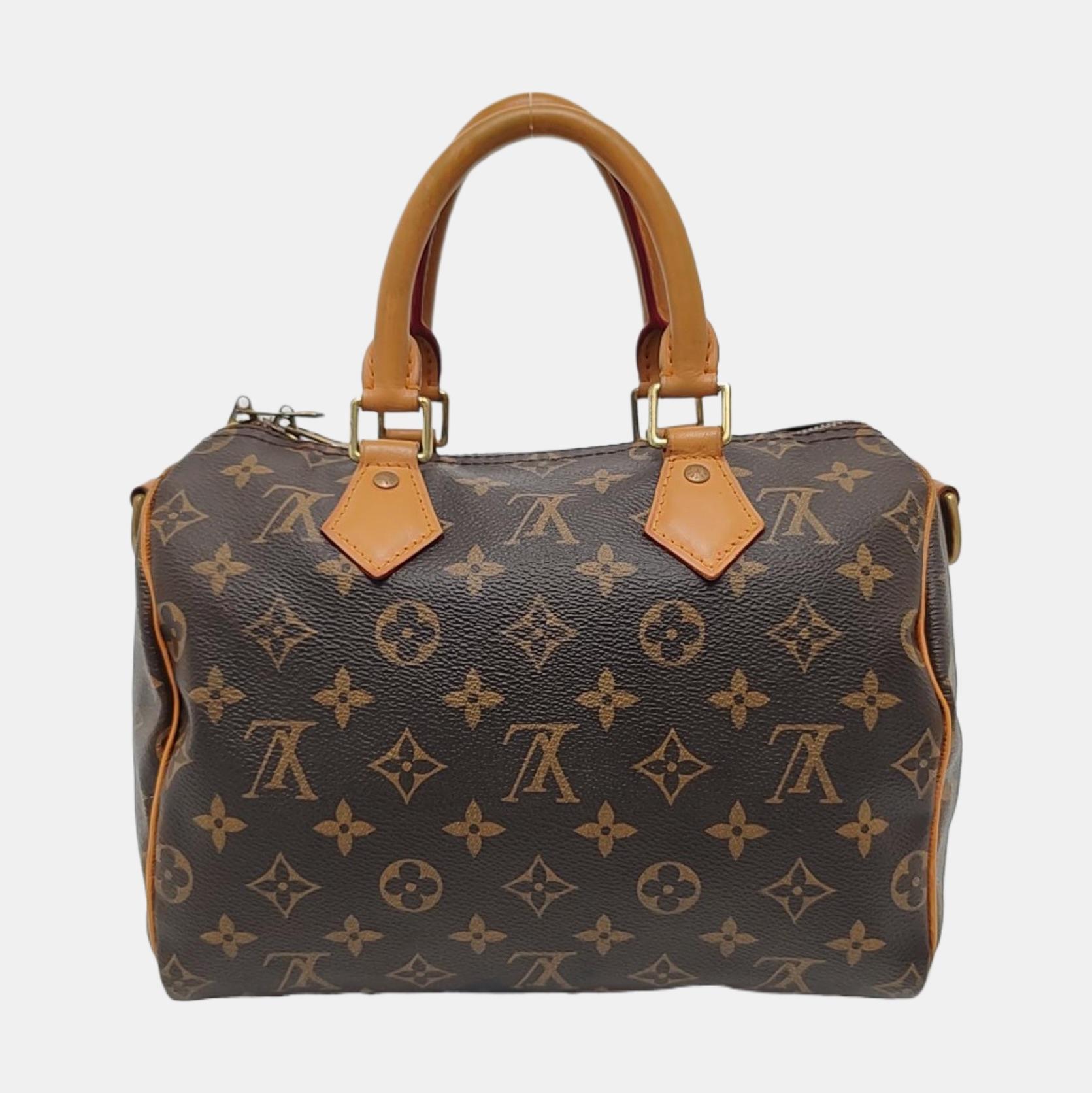 Louis Vuitton Speedy 30 Bandouliere Braun Monogram mit Riemen Damen im Angebot