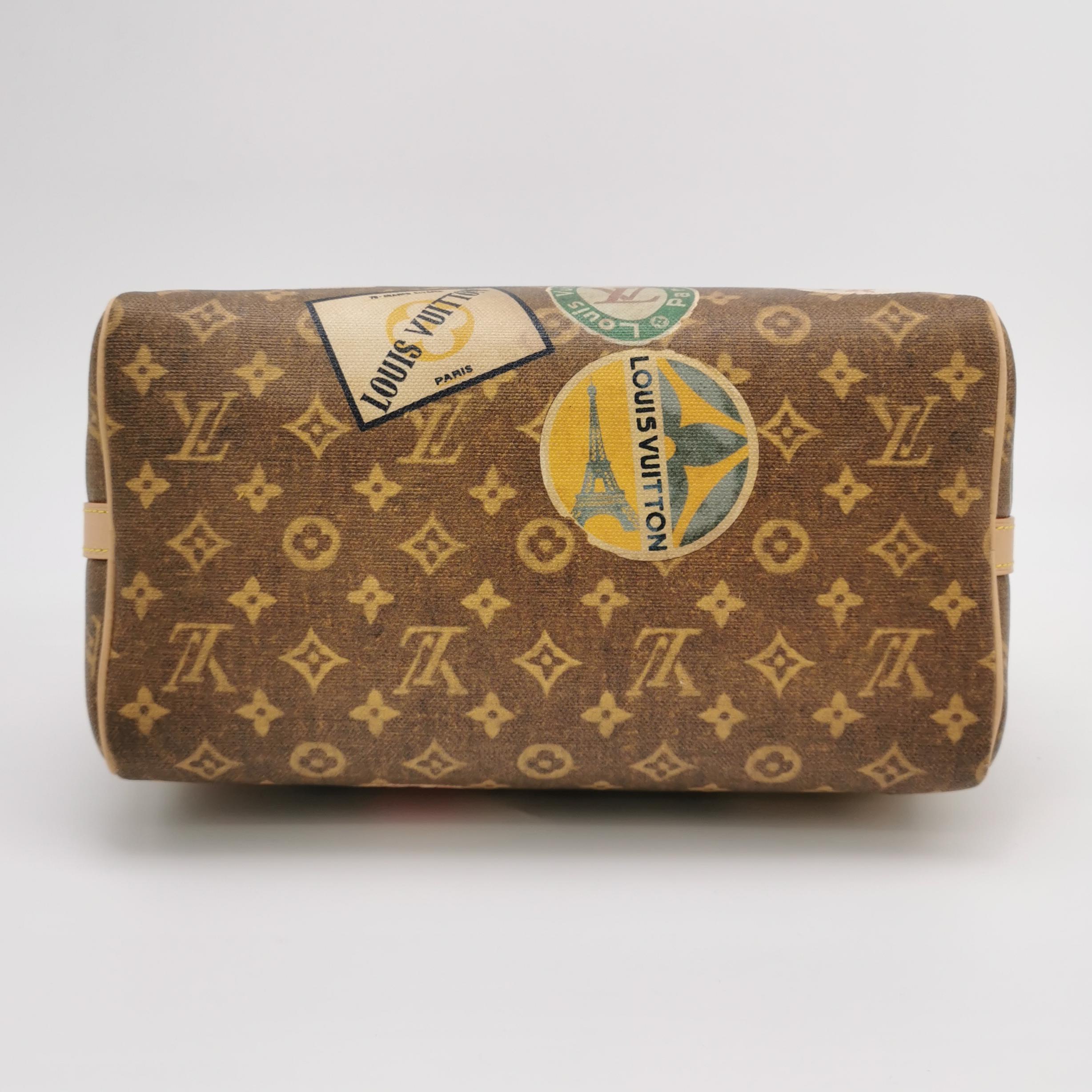 Louis Vuitton Speedy 30 Bandouliere Monogram Hotel Labels 5