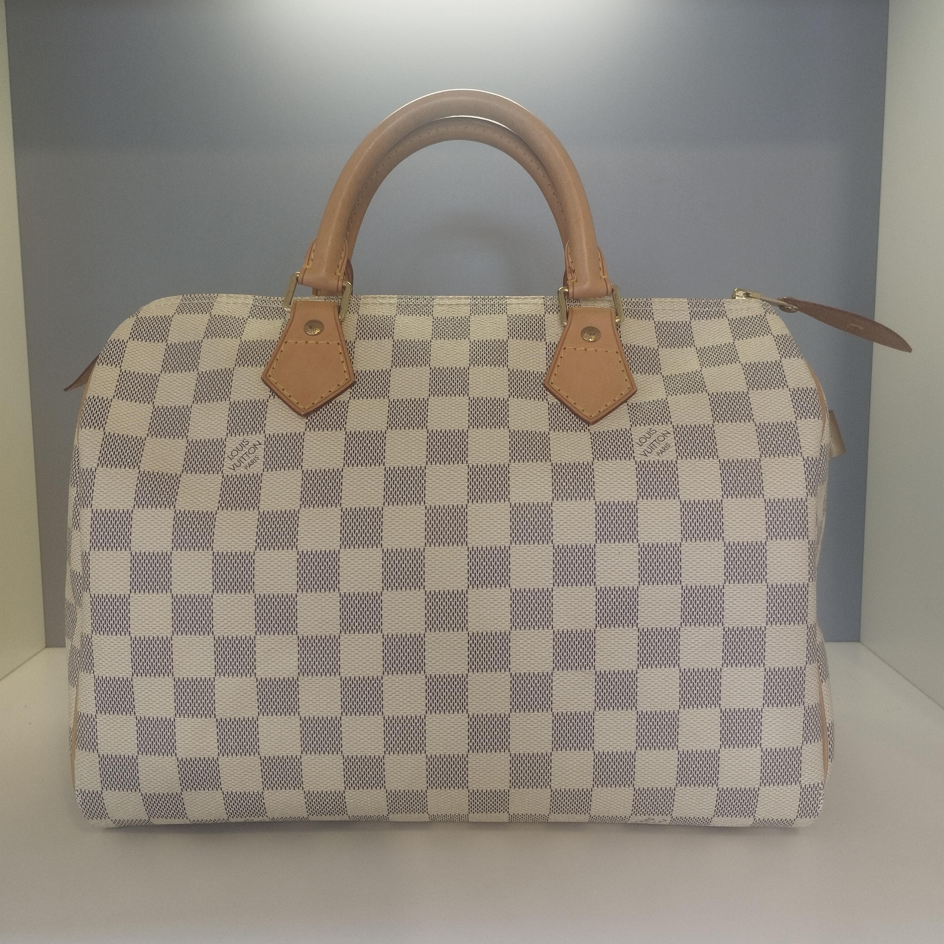 Brown Louis Vuitton Speedy 30 Damier Azure For Sale