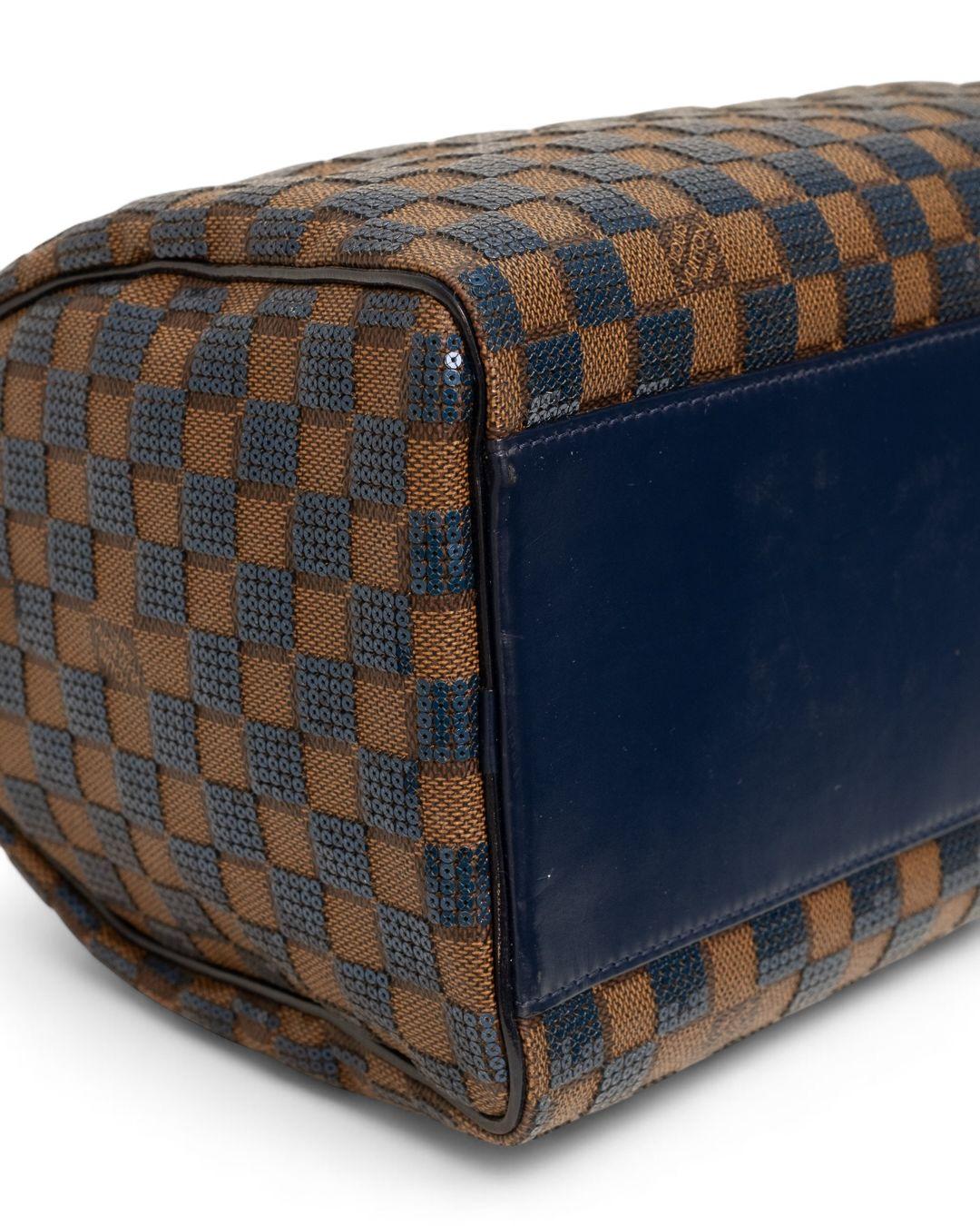 Louis Vuitton Speedy 30 Damier Paillettes Navy For Sale 10