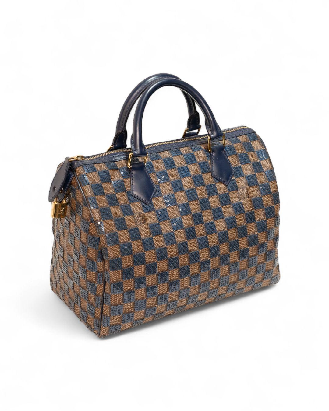 Louis Vuitton Speedy 30 Damier Paillettes Navy For Sale 1