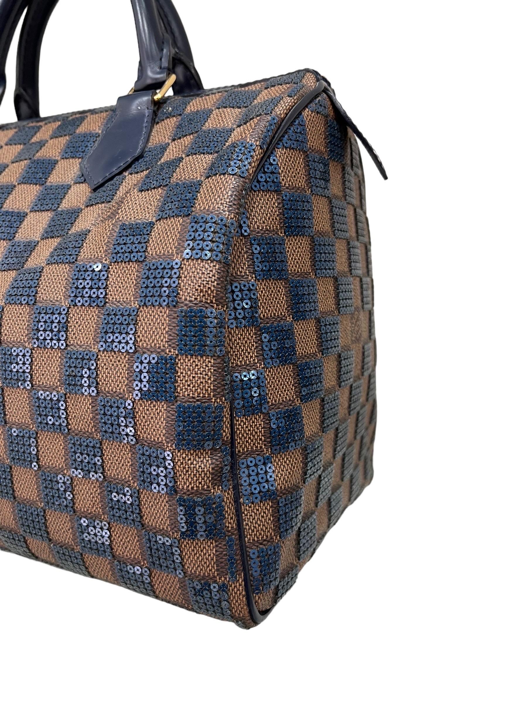 Louis Vuitton Speedy 30 Damier Paillettes Marine im Angebot 3