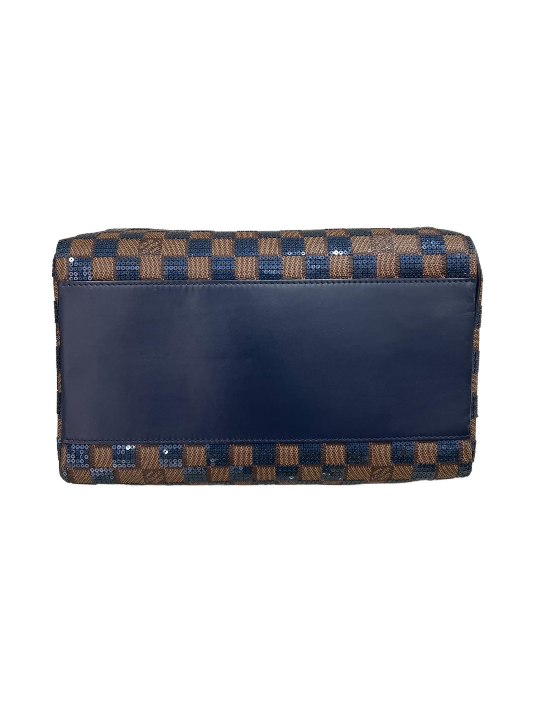 Louis Vuitton Speedy 30 Damier Paillettes Navy For Sale 3