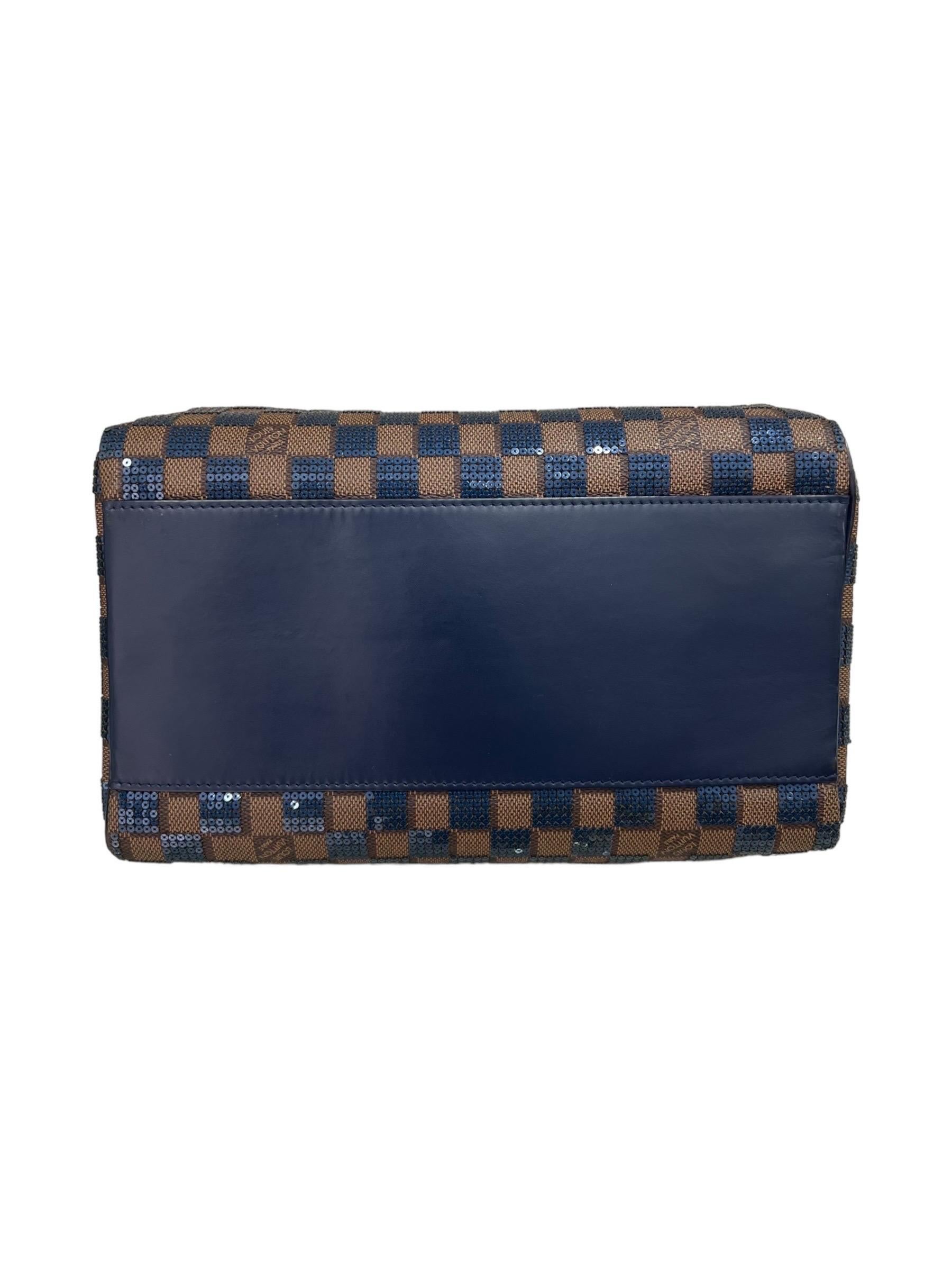 Louis Vuitton Speedy 30 Damier Paillettes Navy For Sale 4