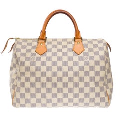 Louis Vuitton Speedy 30 handbag in beige checkered canvas, GHW