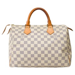 Bolso Louis Vuitton Speedy 30 de lona a cuadros beige, GHW