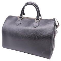 Louis Vuitton Speedy 30 Handbag in Black Epi Leather