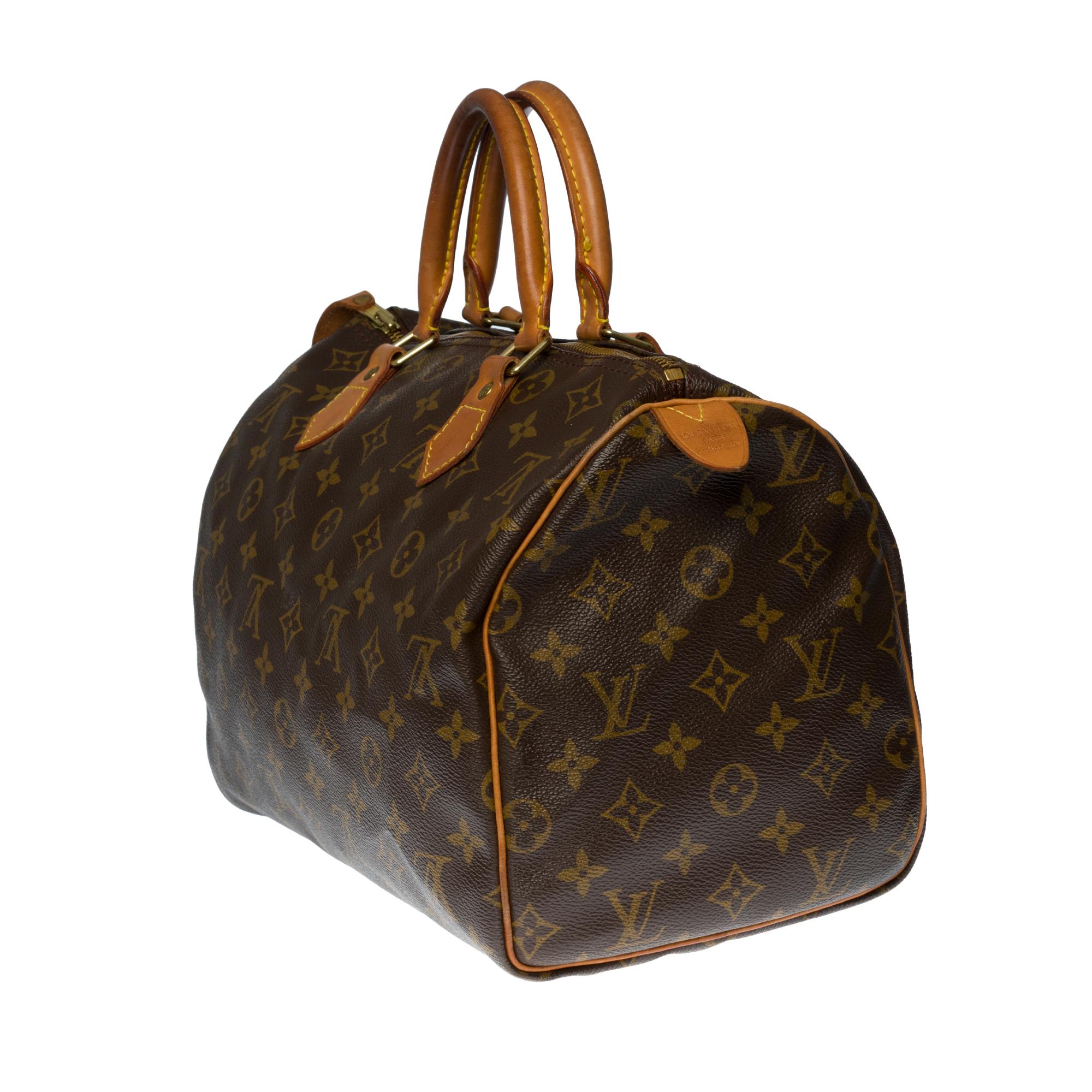 Louis Vuitton Speedy 30 handbag in brown canvas In Good Condition In Paris, IDF