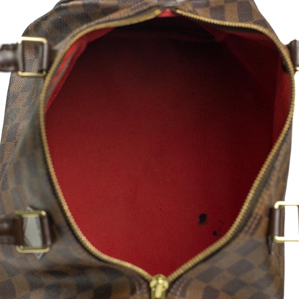 LOUIS VUITTON, Speedy 30 in brown canvas In Good Condition For Sale In Clichy, FR