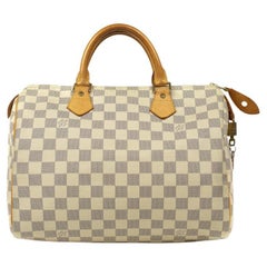 LOUIS VUITTON, Speedy 30, weiße Leinwand