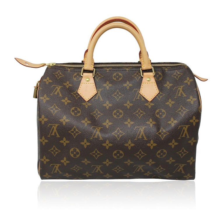 Louis Vuitton Speedy 30 Monogram Canvas Handbag with dust bag in Box at 1stdibs