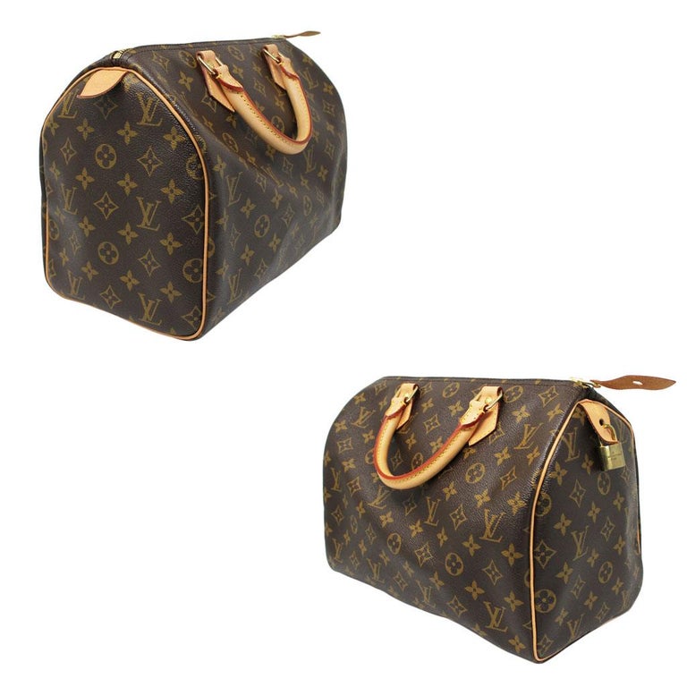 Louis Vuitton Speedy 30 Monogram Canvas Handbag with dust bag in Box at