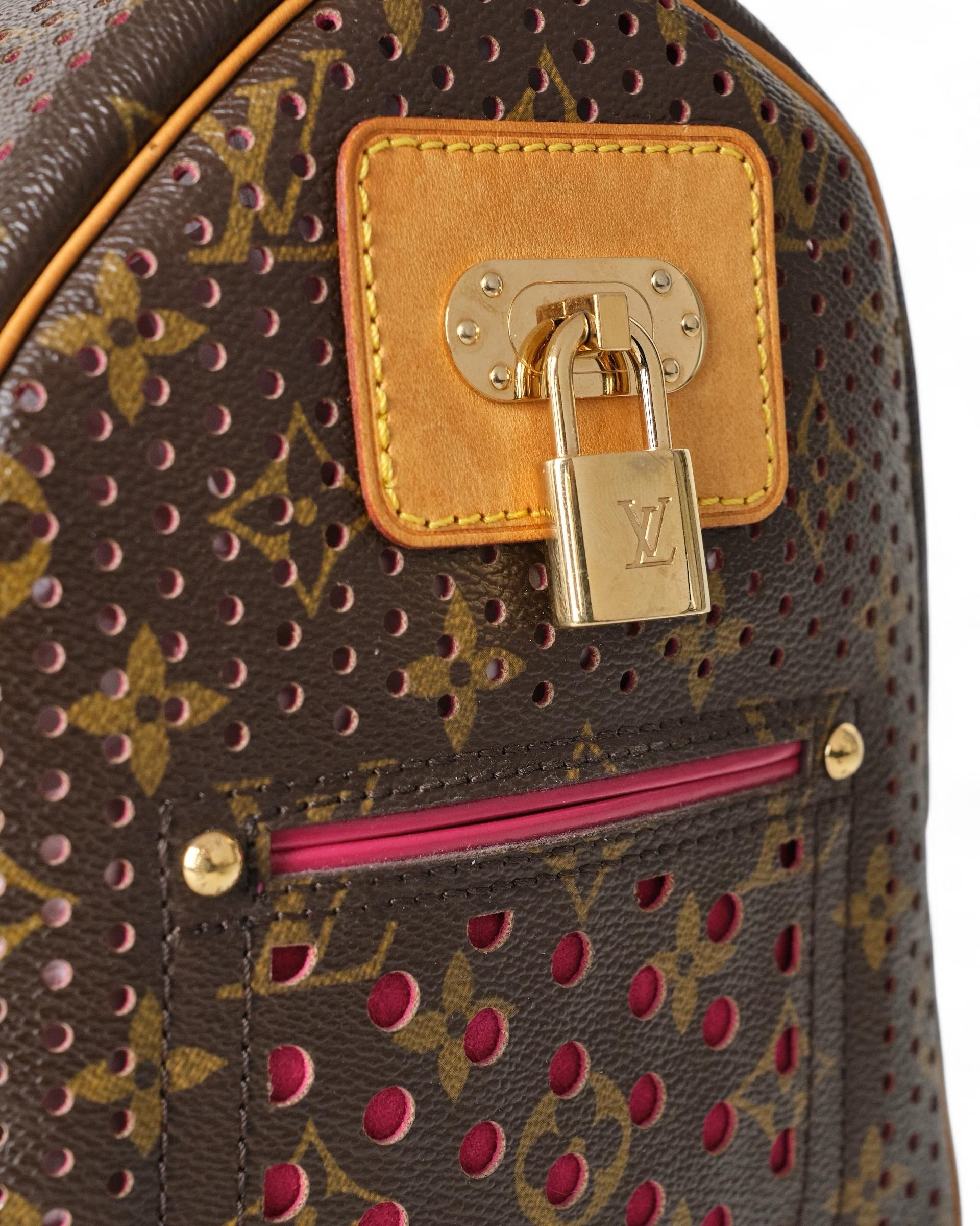 Louis Vuitton Speedy 30 Monogram Perforated Fucsia in vendita 5