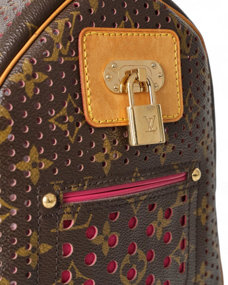 Louis Vuitton Speedy 30 Monogram Perforated Fuchsia For Sale at