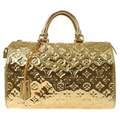 LOUIS VUITTON Speedy 30 Monogram Vinyl Gold Mirror Miroir Top Handle Satchel Bag