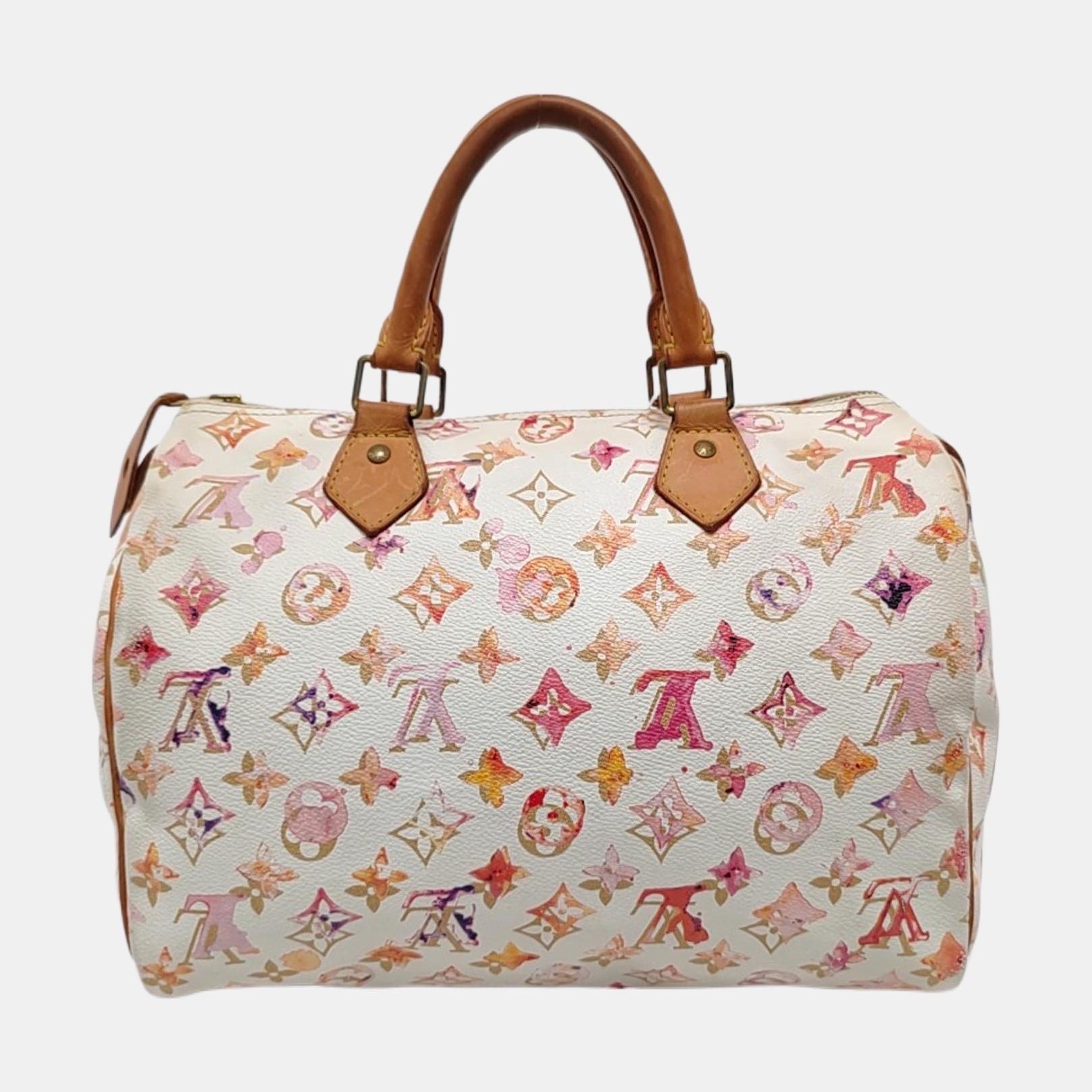 Beige Louis Vuitton Speedy 30 Monogram Watercolor Pink Handbag Richard Prince 2008 in vendita