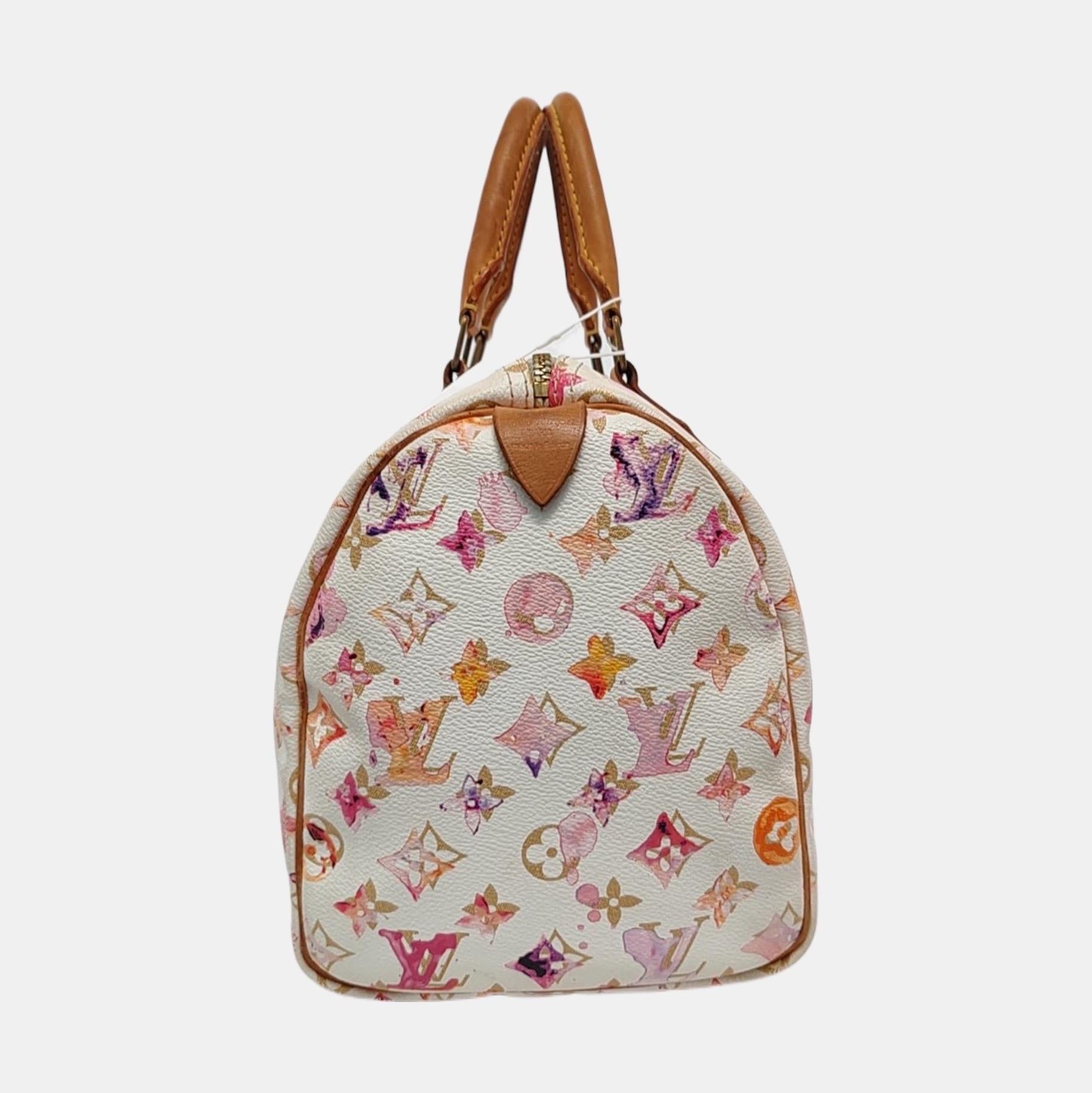 da uomo o donna Louis Vuitton Speedy 30 Monogram Watercolor Pink Handbag Richard Prince 2008 in vendita