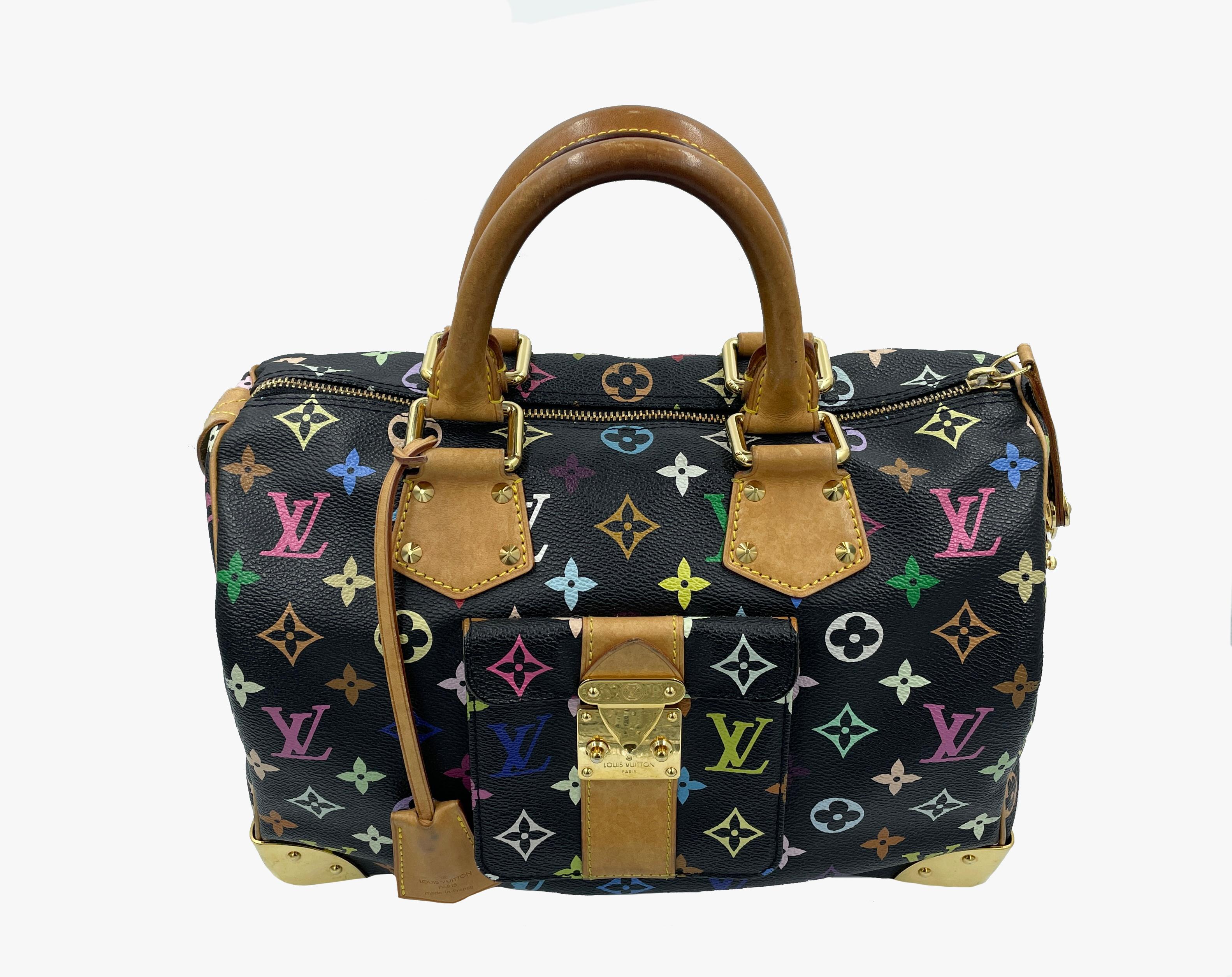 Vintage Louis Vuitton limited edition monogram bag. Created in collaboration with Takashi Murakami. 
Material: coated canvas
Lining: fabric. 
Date code: 
Condition: very good. 
Measurements:
bottom - 31x17.5 cm
height - 20.5 cm
handle height - 14.5