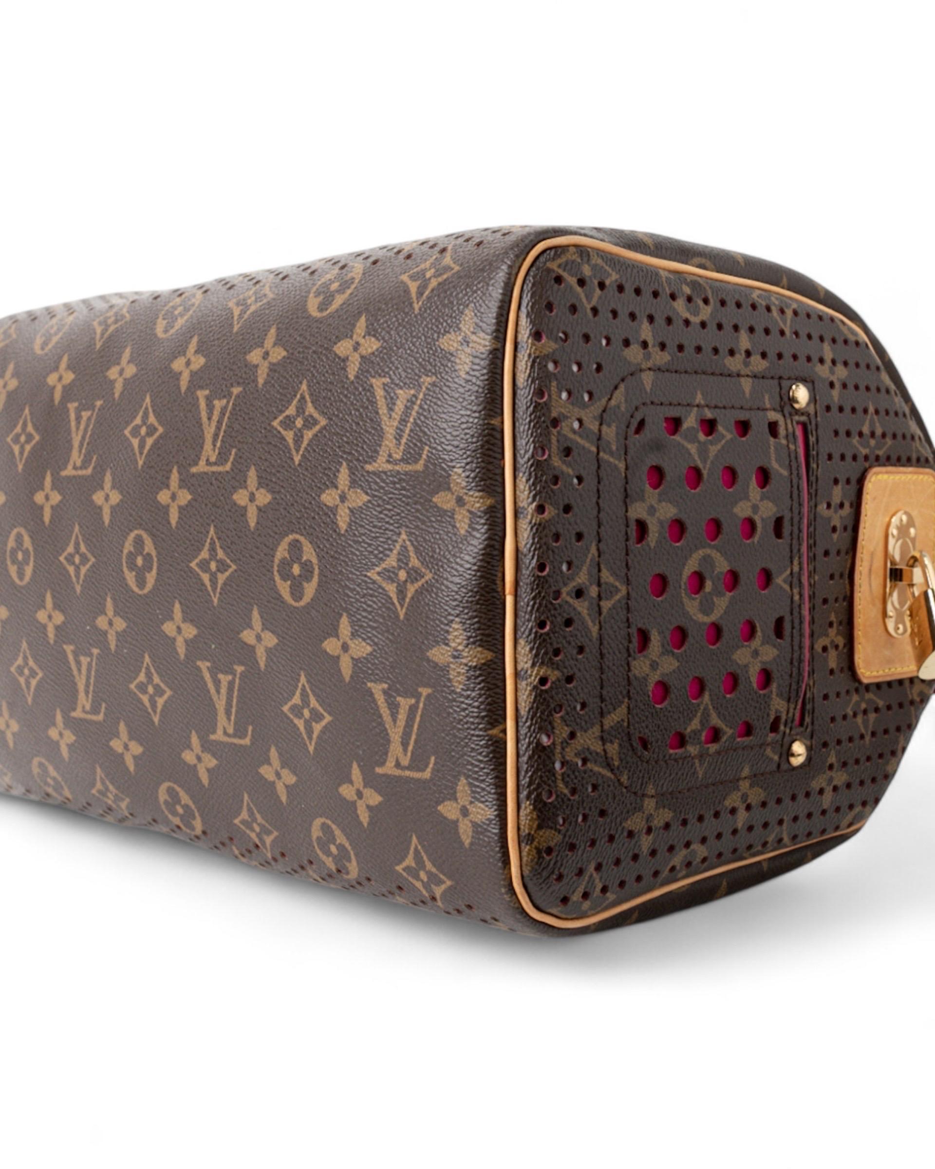 Louis Vuitton Speedy 30 Perforated Pink Handbag For Sale 8