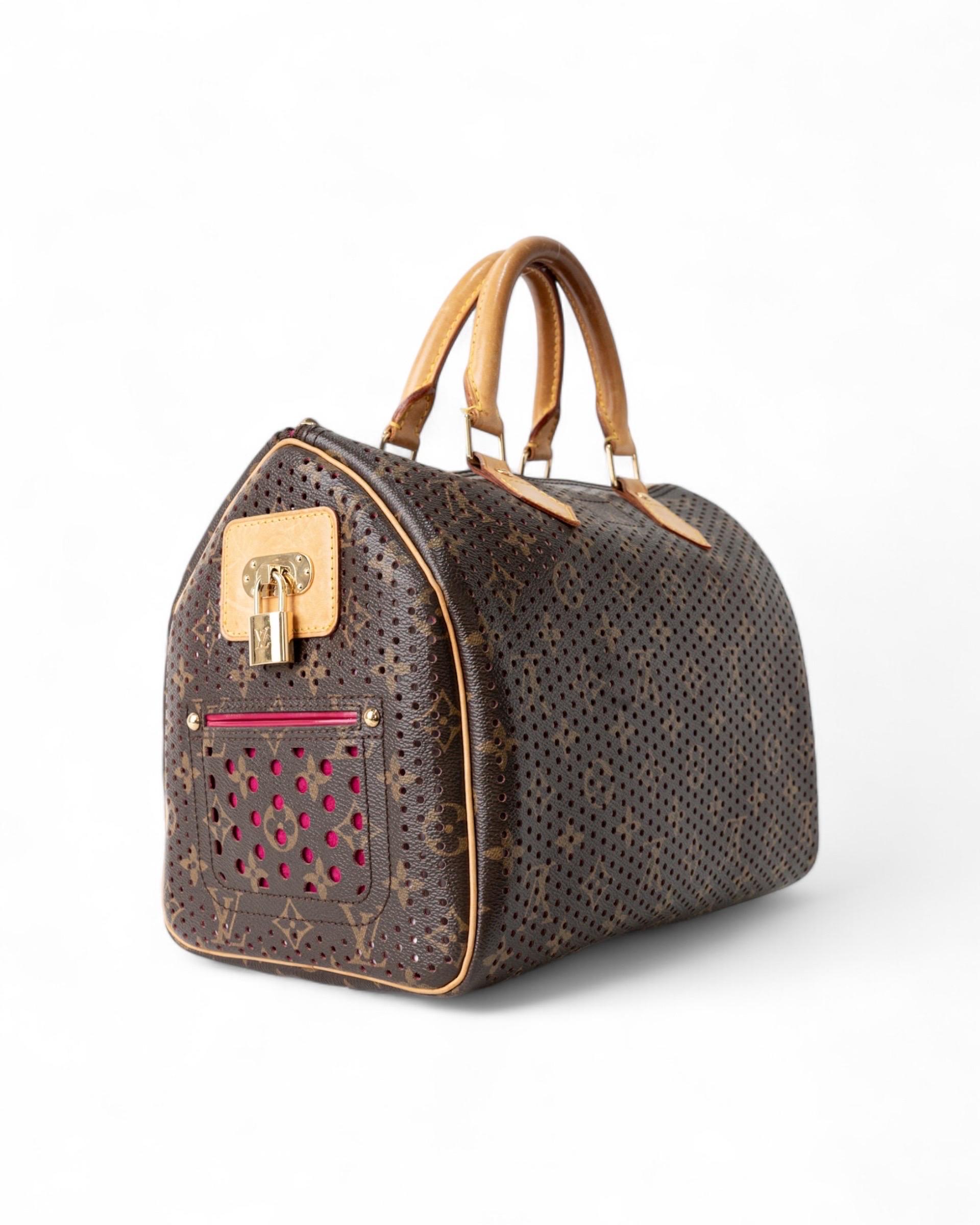 Louis Vuitton Speedy 30 Perforated Pink Handbag For Sale 1