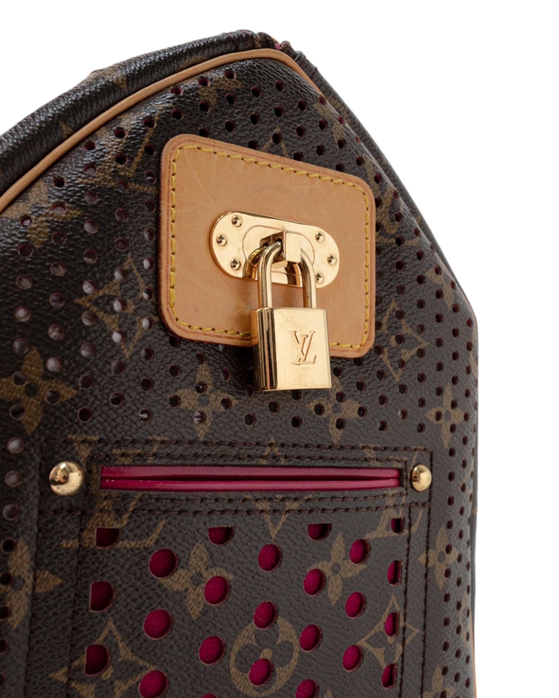 Louis Vuitton Speedy 30 Perforated Pink Handbag For Sale 2