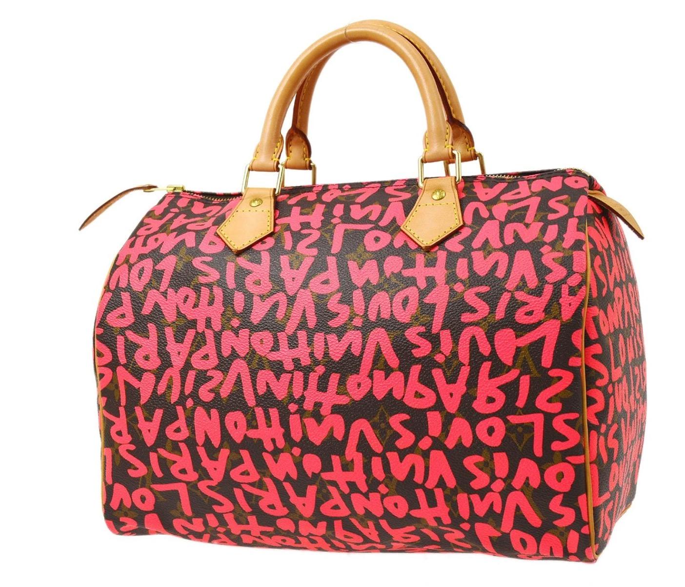 Louis Vuitton Speedy 30 Rosa Braun Graffiti Sprouse Carryall Top Handle Bag im Zustand „Gut“ im Angebot in Chicago, IL
