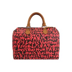 Louis Vuitton Speedy 30 Red Graffiti Handbag