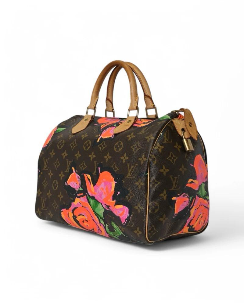 Black Louis Vuitton Speedy 30 Roses Monogramme en vente
