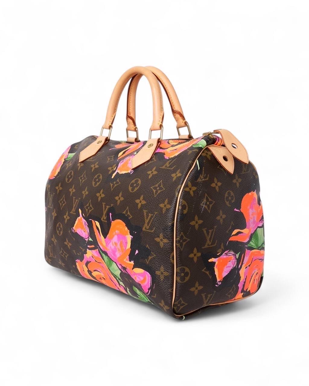 Brown Louis Vuitton Speedy 30 Stephen Sprouse Roses L.E.
