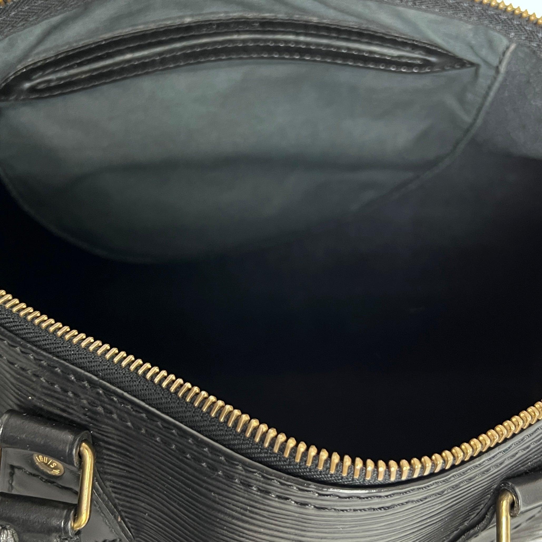 Louis Vuitton Speedy 30 Top Handle Bag Black Leather Gold 1990 en vente 5