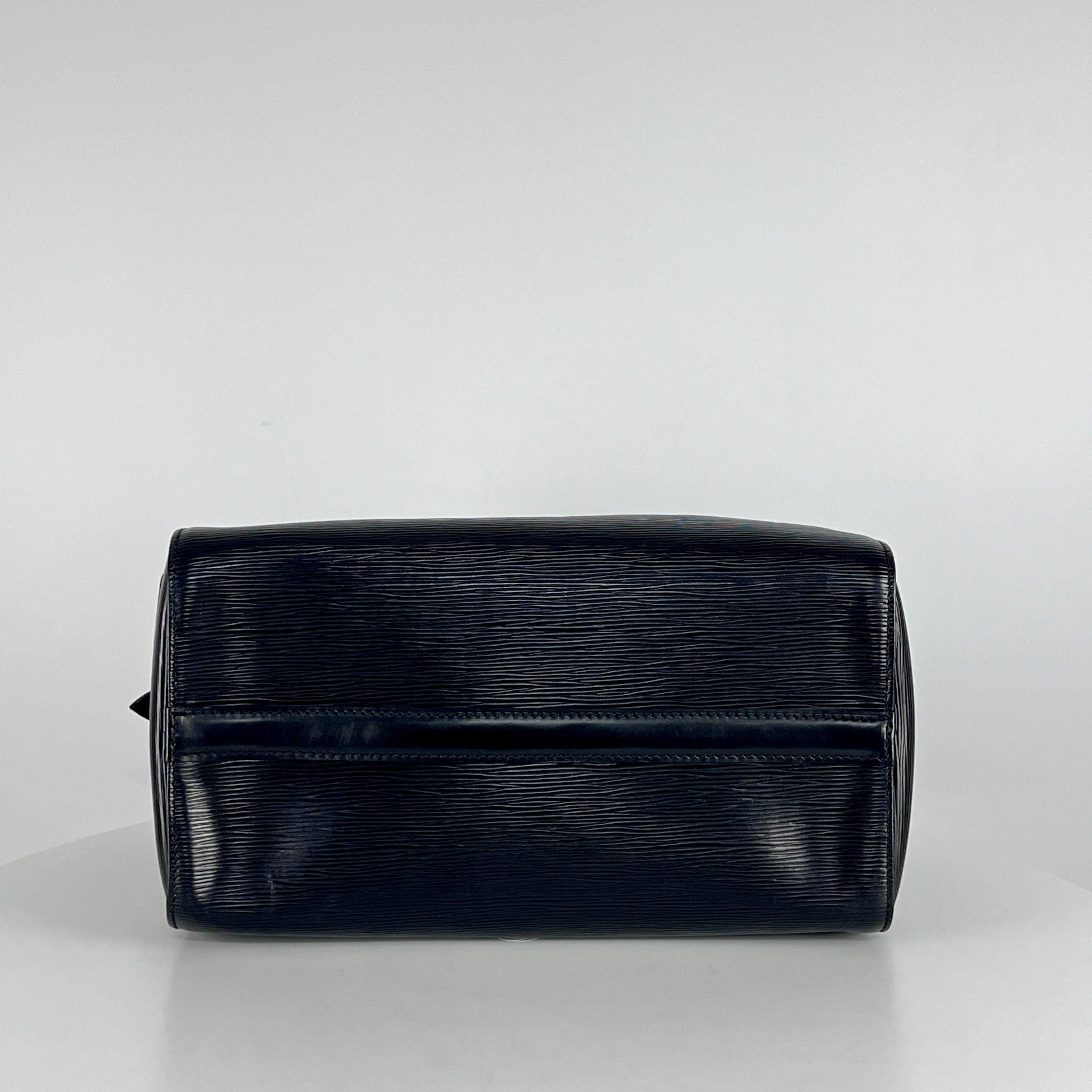 Louis Vuitton Speedy 30 Top Handle Bag Black Leather Gold 1990 Unisexe en vente